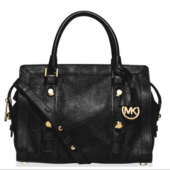 Authentic Michael Kors black leather handbag - Picture 2 of 6